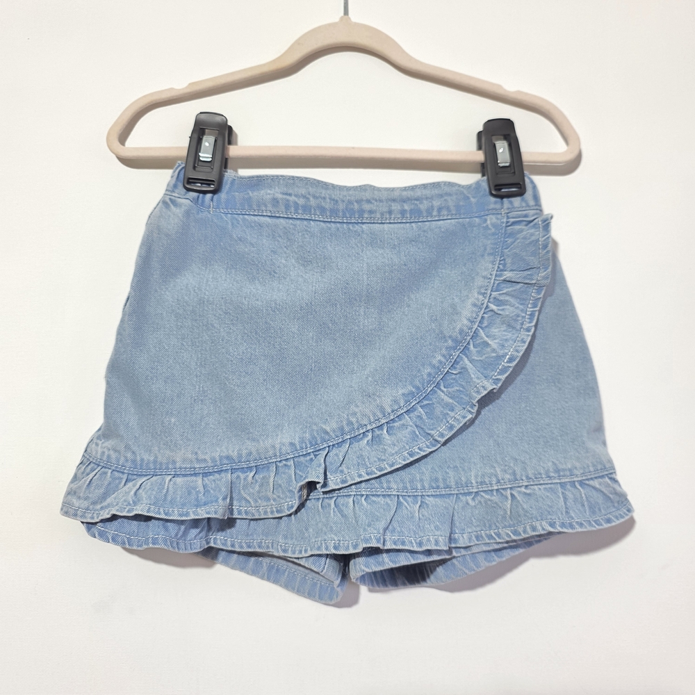 H&M Light Blue Denim Skort with Ruffle